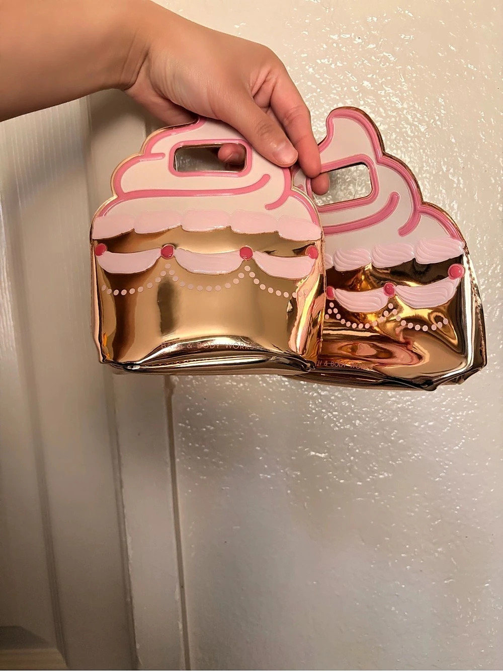 Bath & Body Works Cupcake Mini Bags Pink & Gold